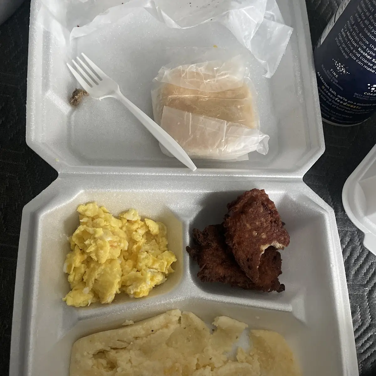2 Eggs Grits Beef Sausage Biscuit 2 Pancakes