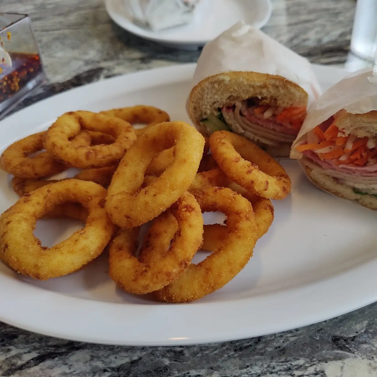 Onion Rings w Banh MI Saigon