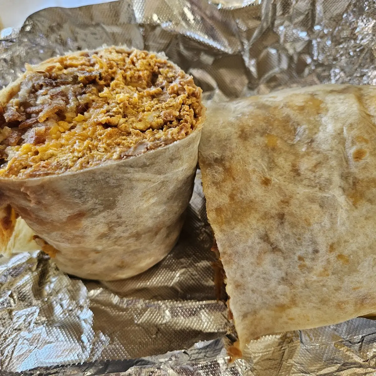 Chorizo & Egg Burrito w Hashbrowns