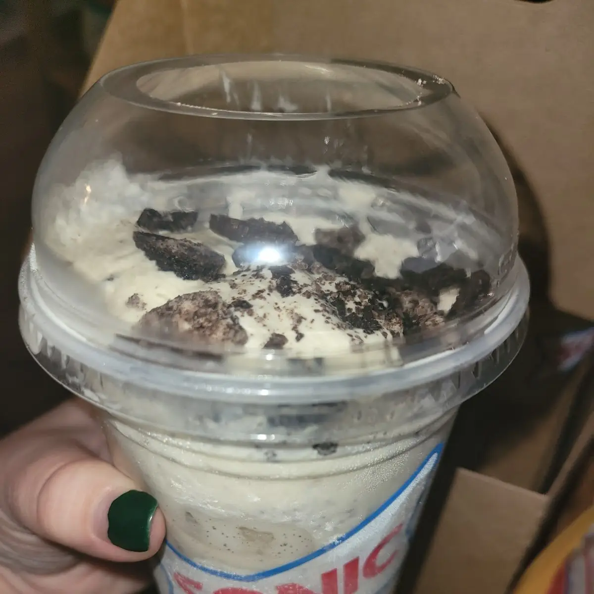 Sonic Blast Made with Oreo Cookie Pieces