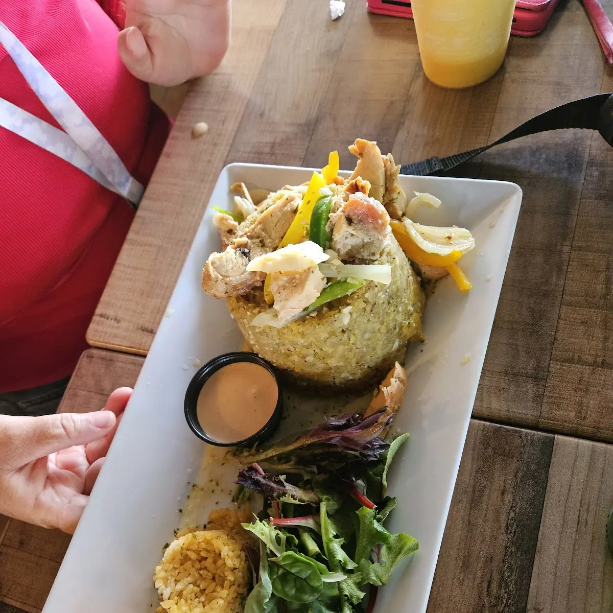 Mofongo Relleno De Longaniza De Pollo