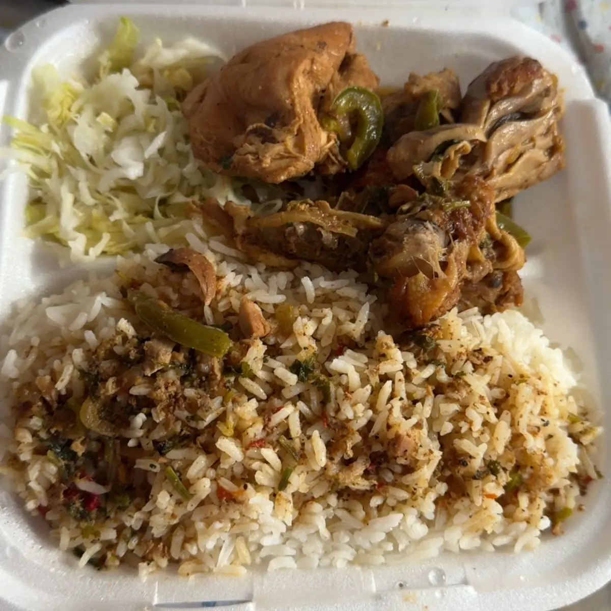 Stew Chicken White Rice