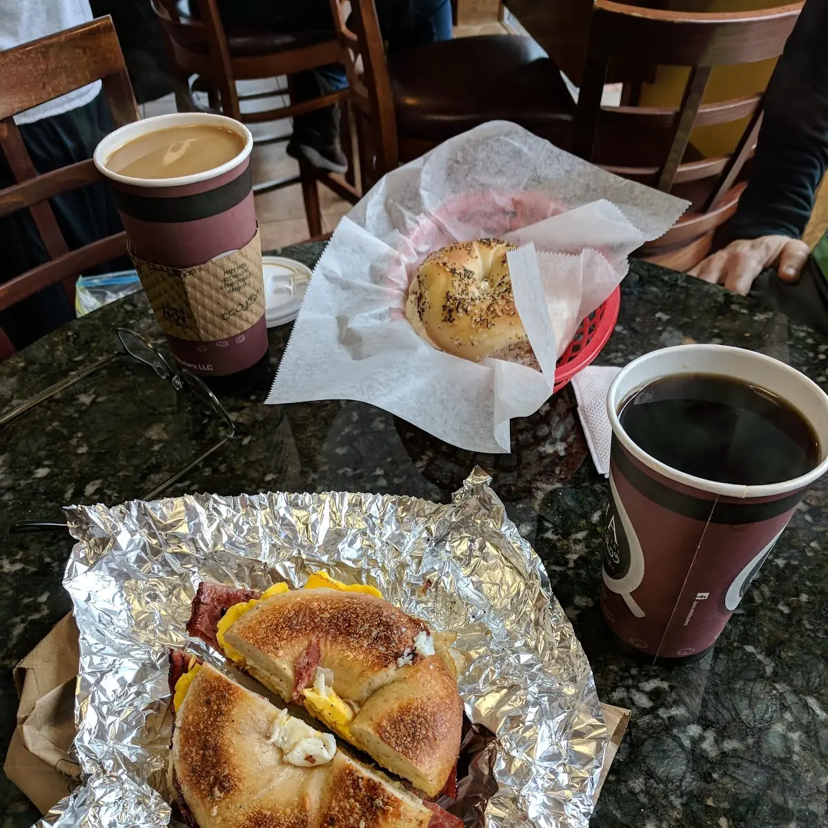 Bacon Egg and Cheese Bagel Sandwich