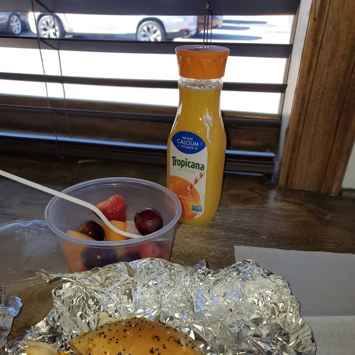 Egg and Cheese on an Everything Bagel