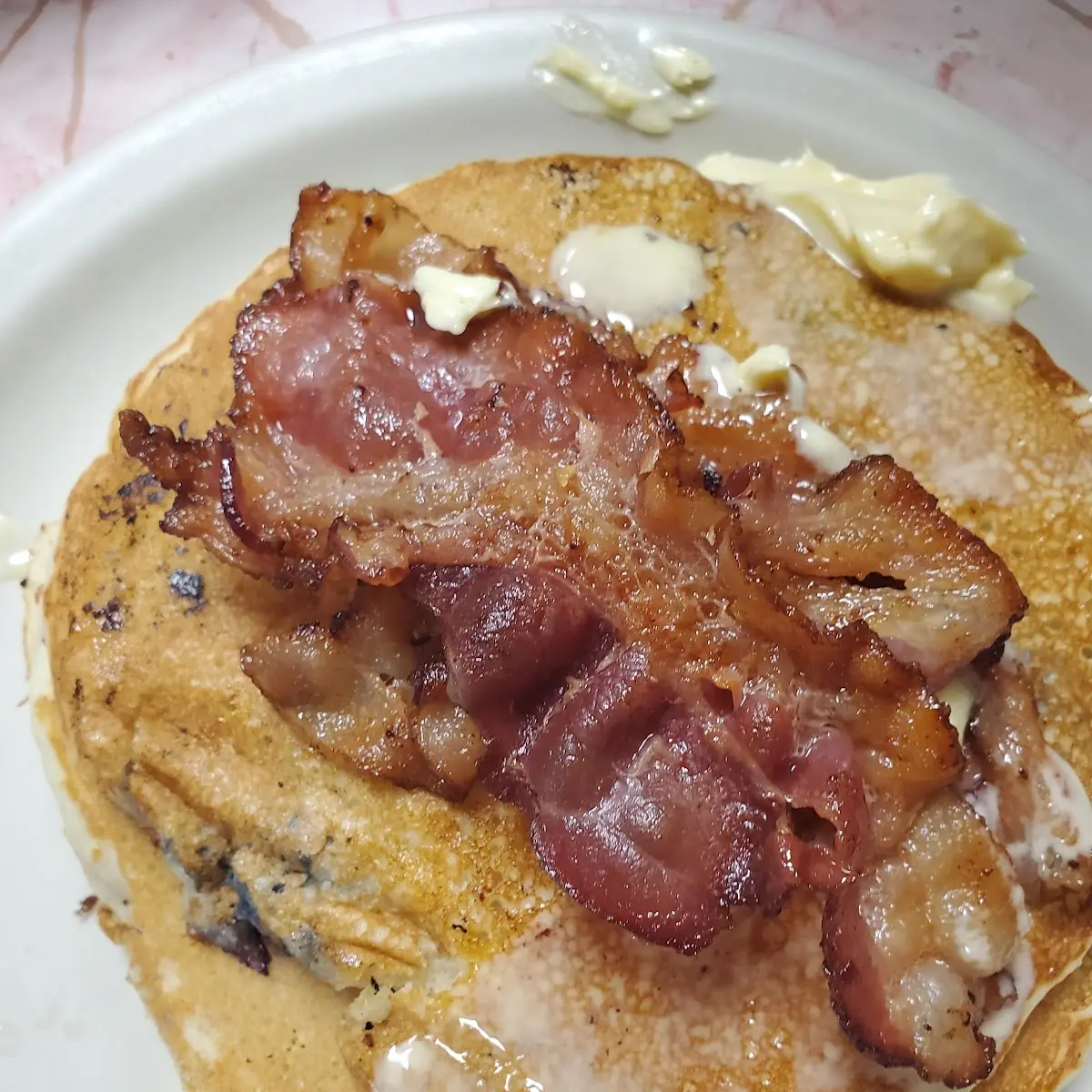 Blueberry Pancakes with Bacon or Sausage