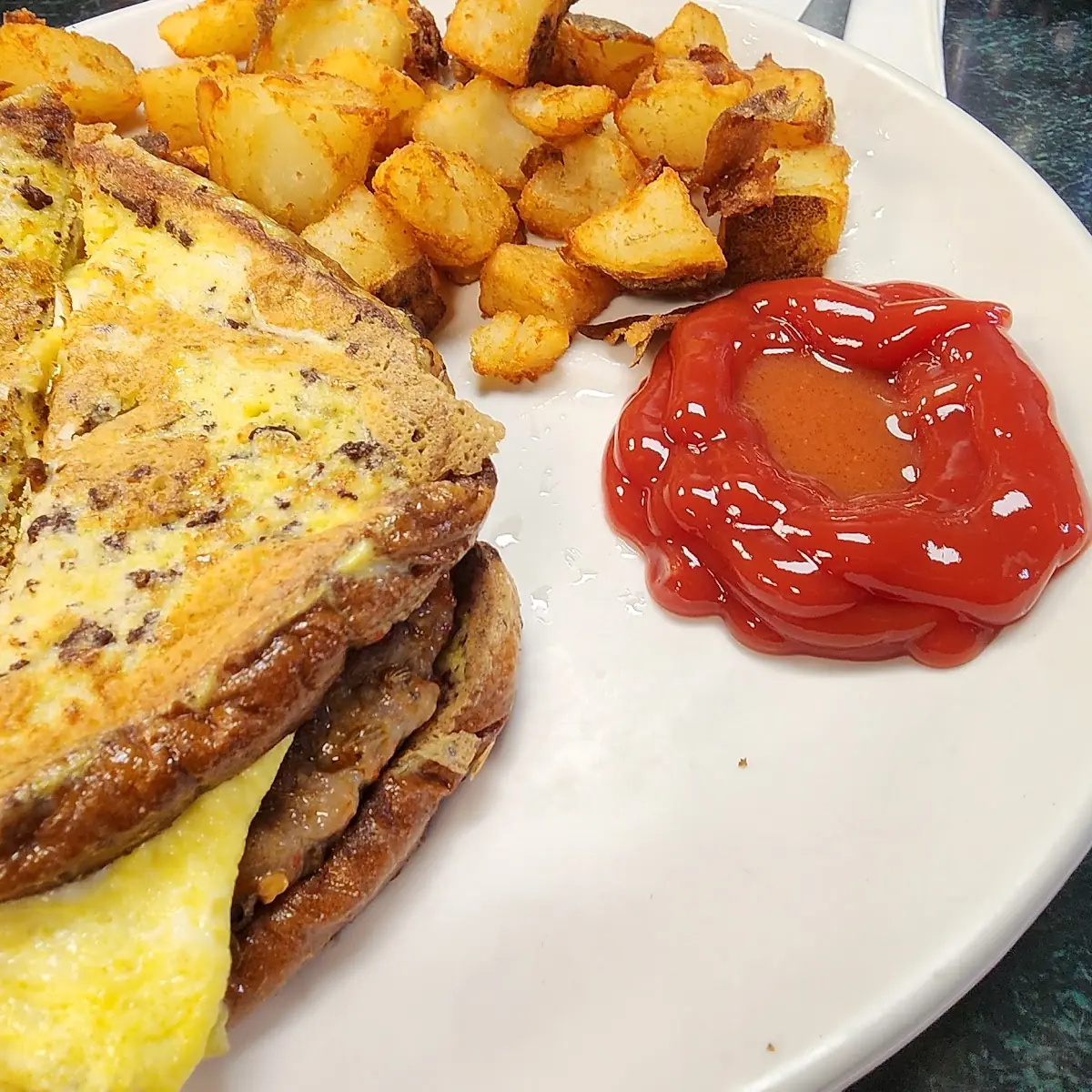 French Toast with Bacon Sausage or Ham