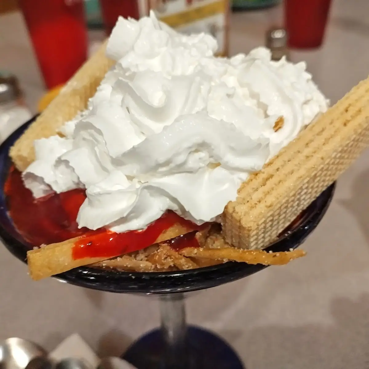 Fried Ice Cream w Strawberry Topping