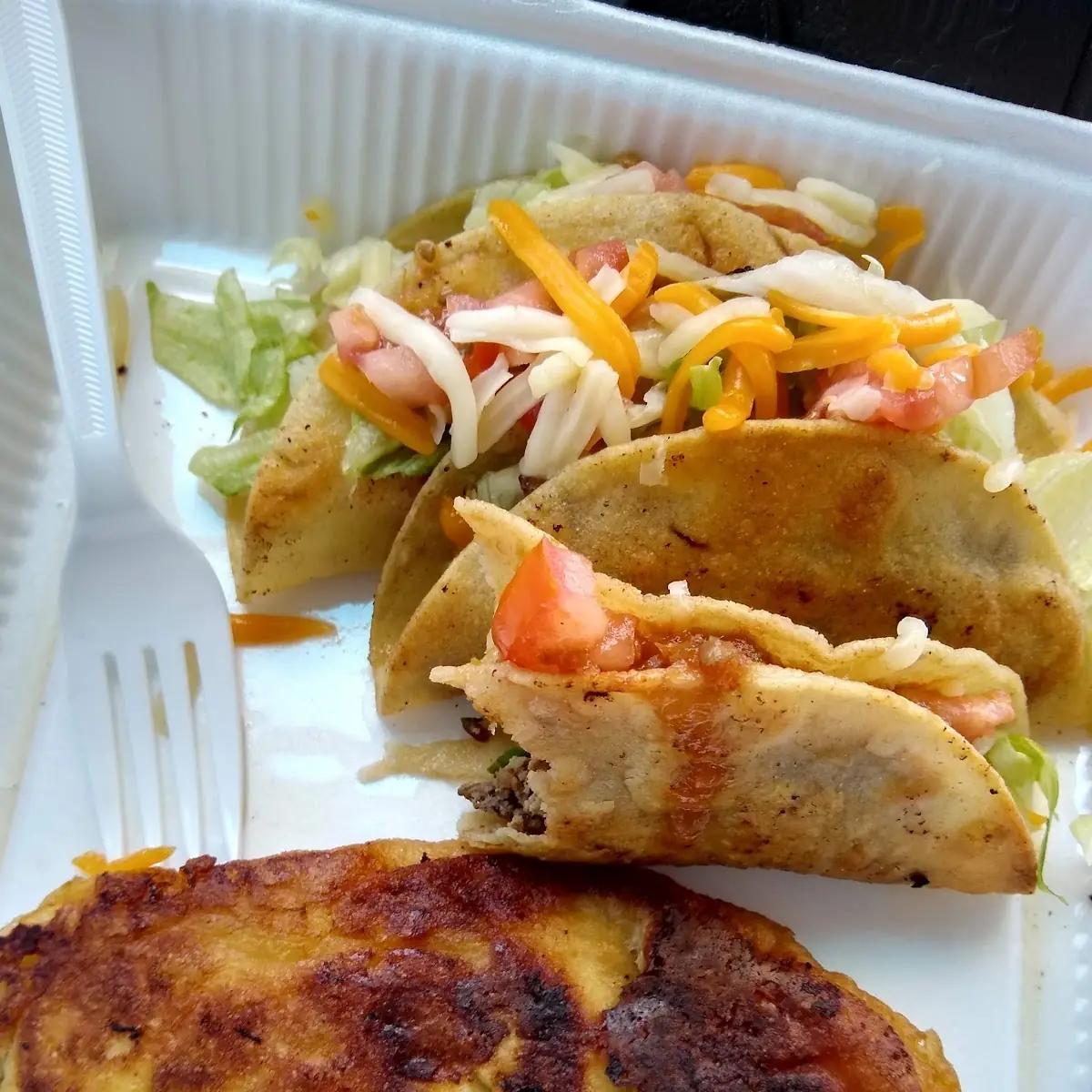 Three Tacos and a Chile Relleno