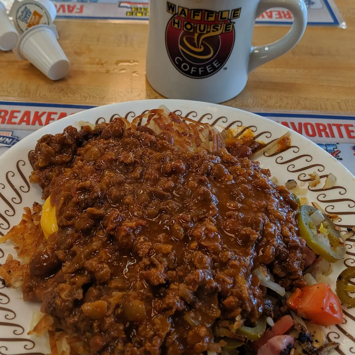 Hash Browns with Chili and Cheese