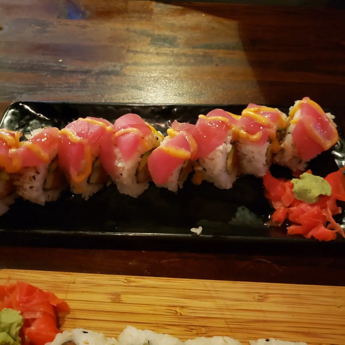 Dragon Roll and Spicy Salmon Roll