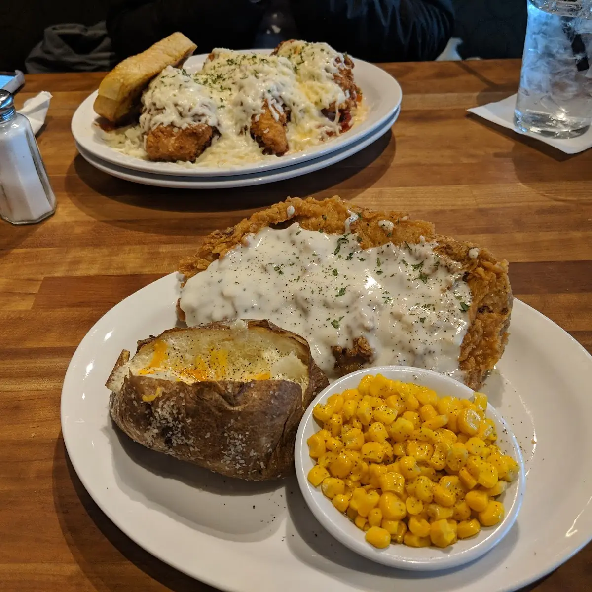 Country Fried Chicken Dinner Portion with Mashed Potatoes & Gravy and Broccoli Cheese Casserole