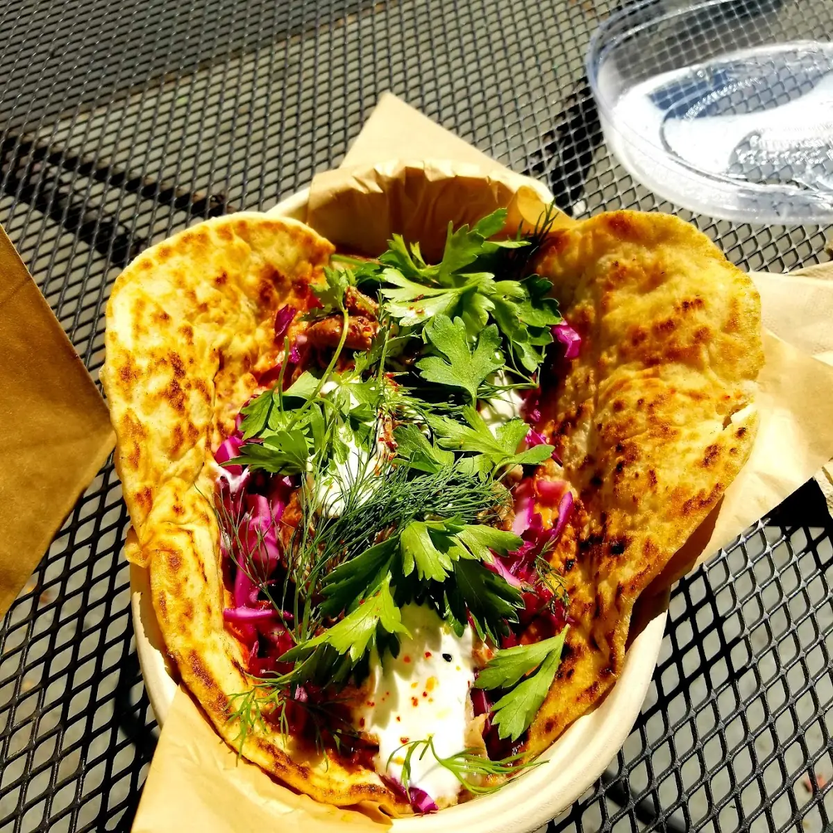 Lamb Flat Bread Sandwich