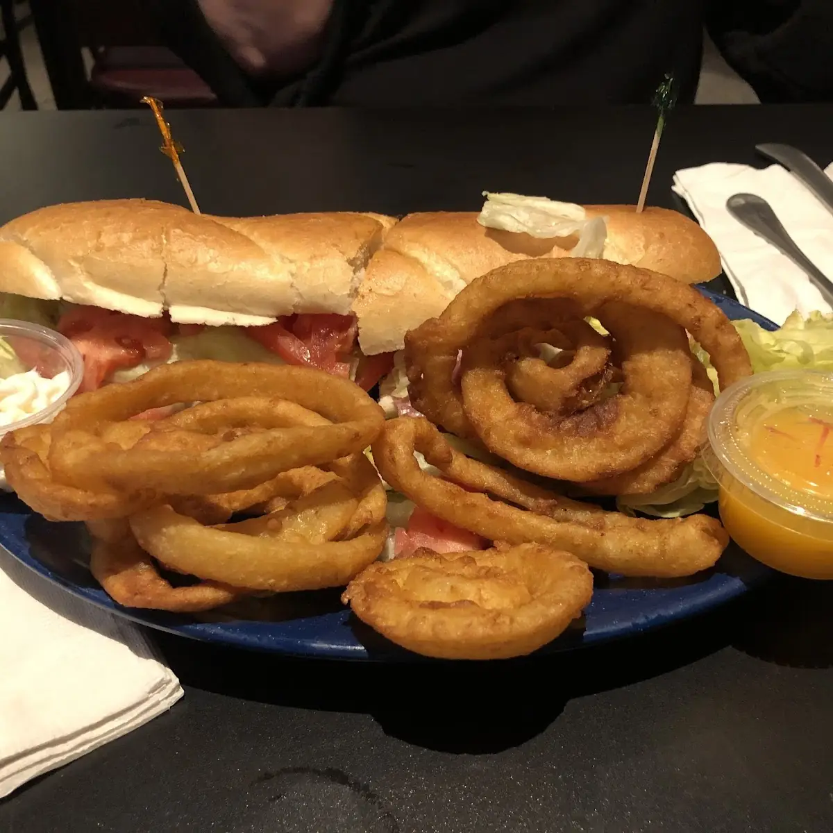 Italian Sub and Onion Rings