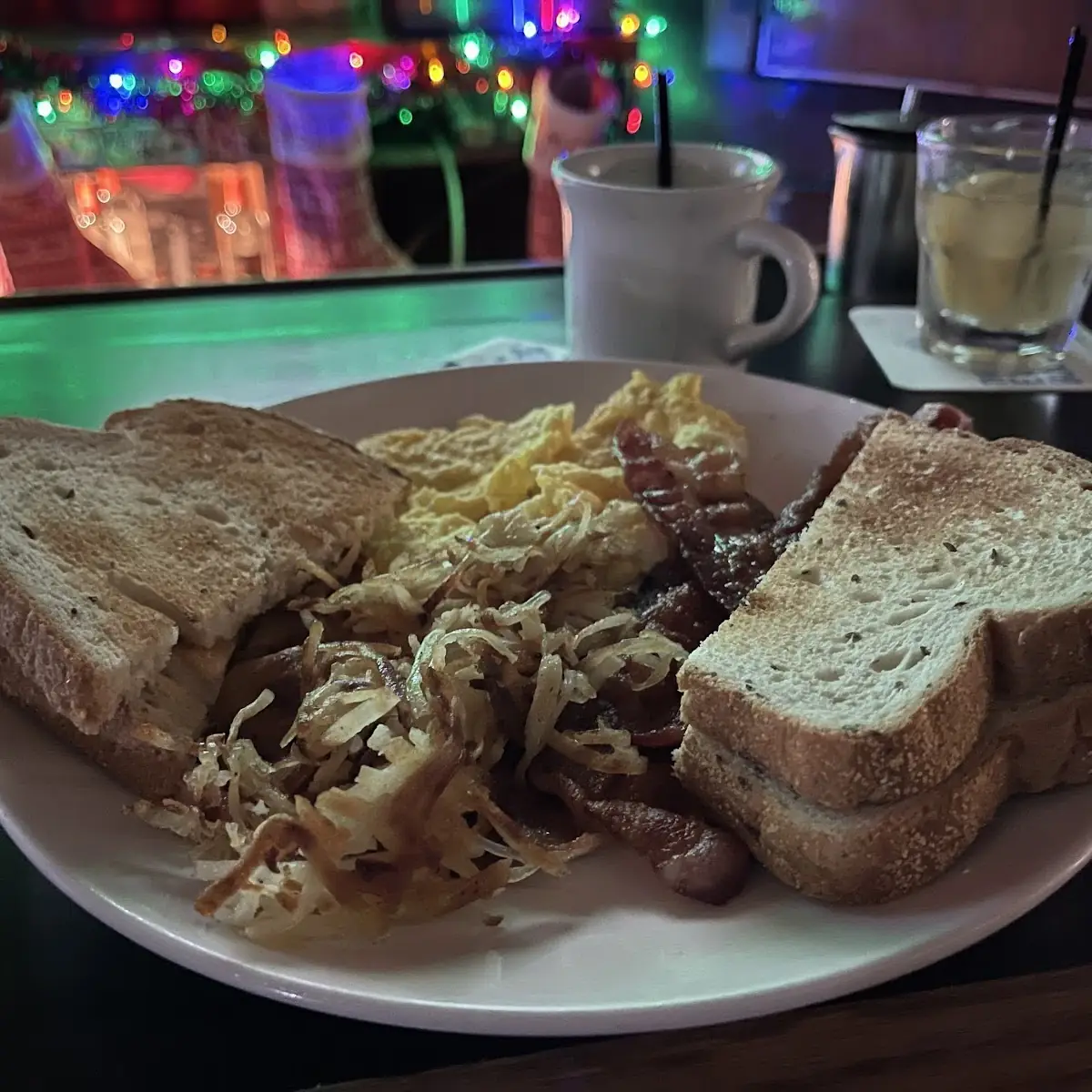 Scrambled Eggs Bacon Hash Browns