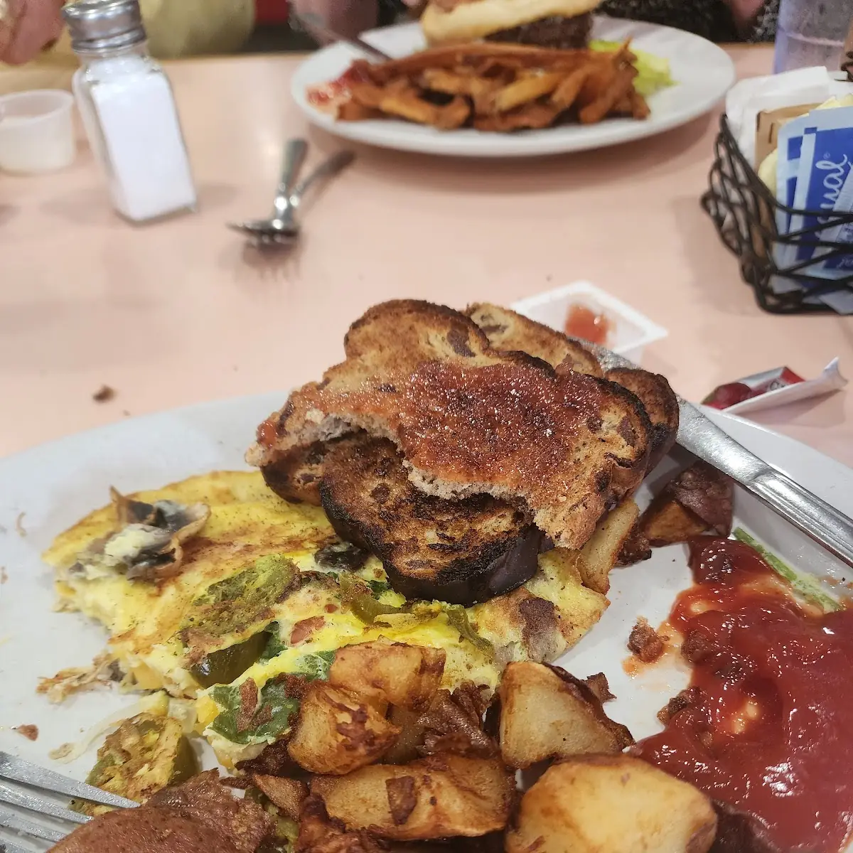 3 Egg Omelette with Potato Wedges