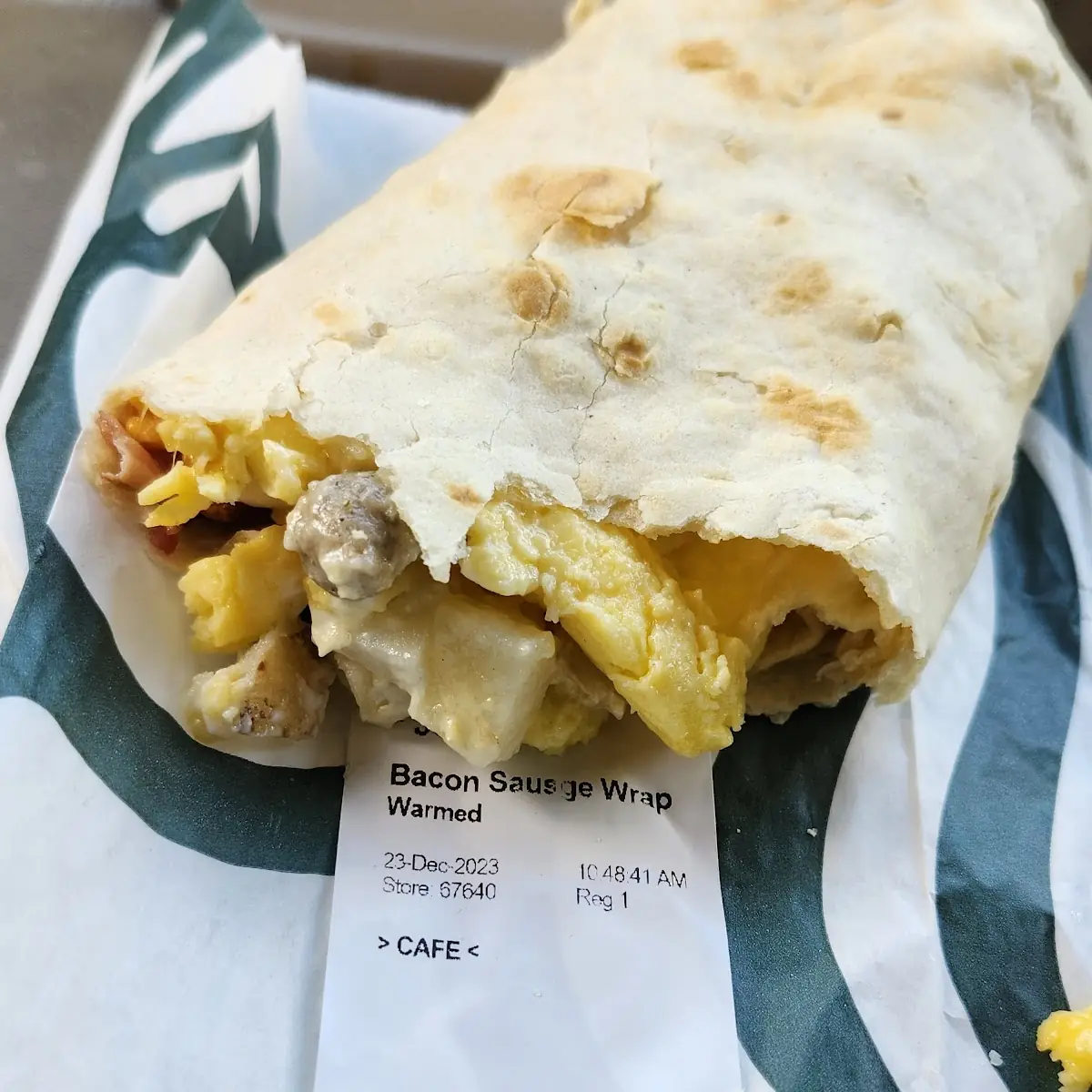Bacon Sausage & Egg Wrap