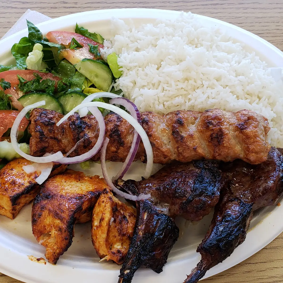 Lamb Chops Chicken Combo Kabob