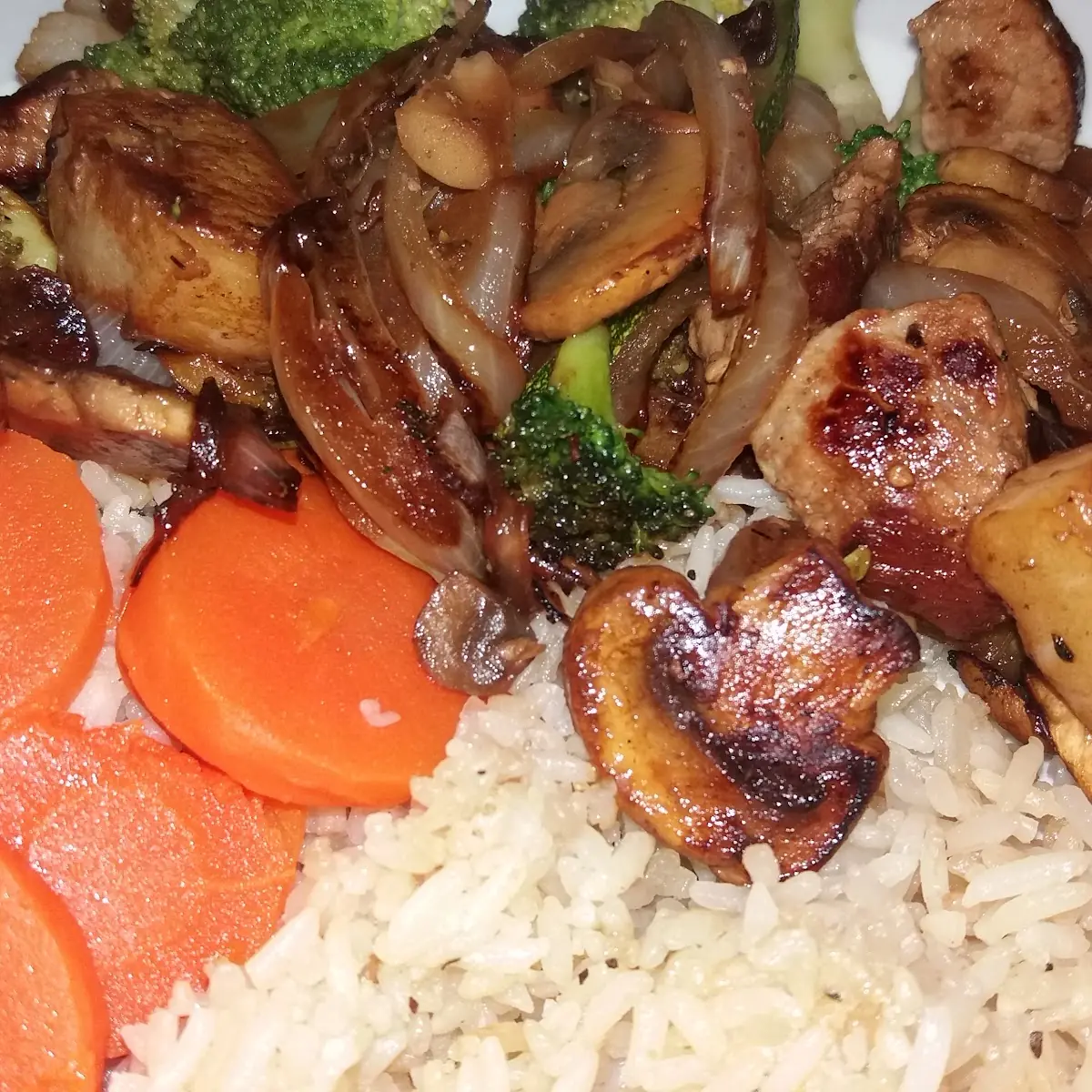 Hibachi Steak & Chicken with Rice and Vegetables