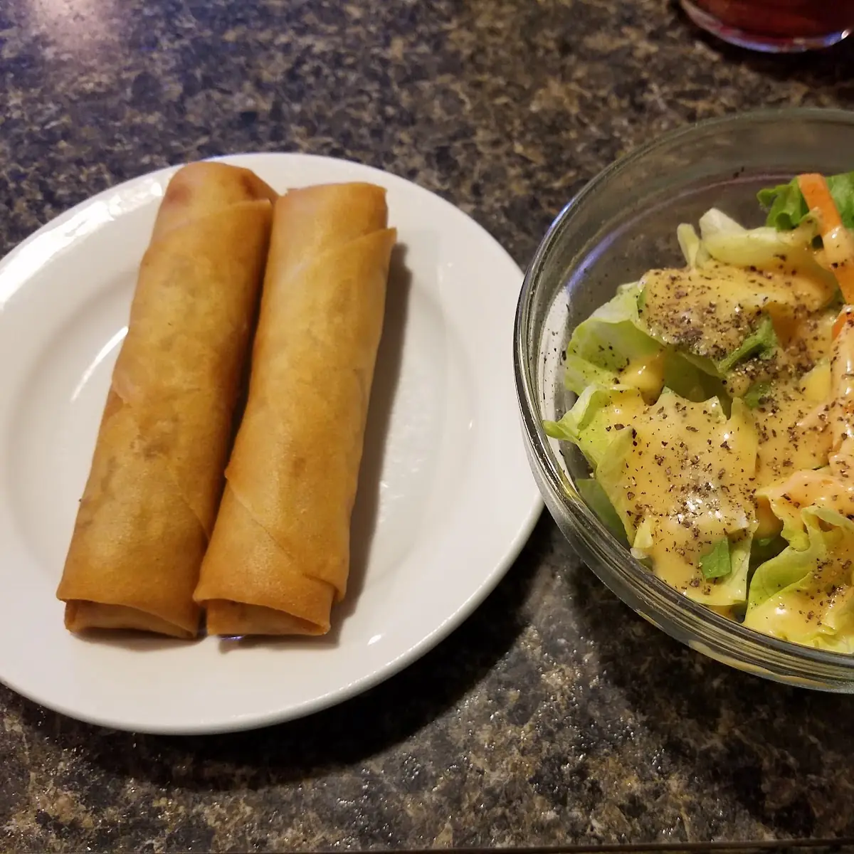 Spring Rolls and Side Salad