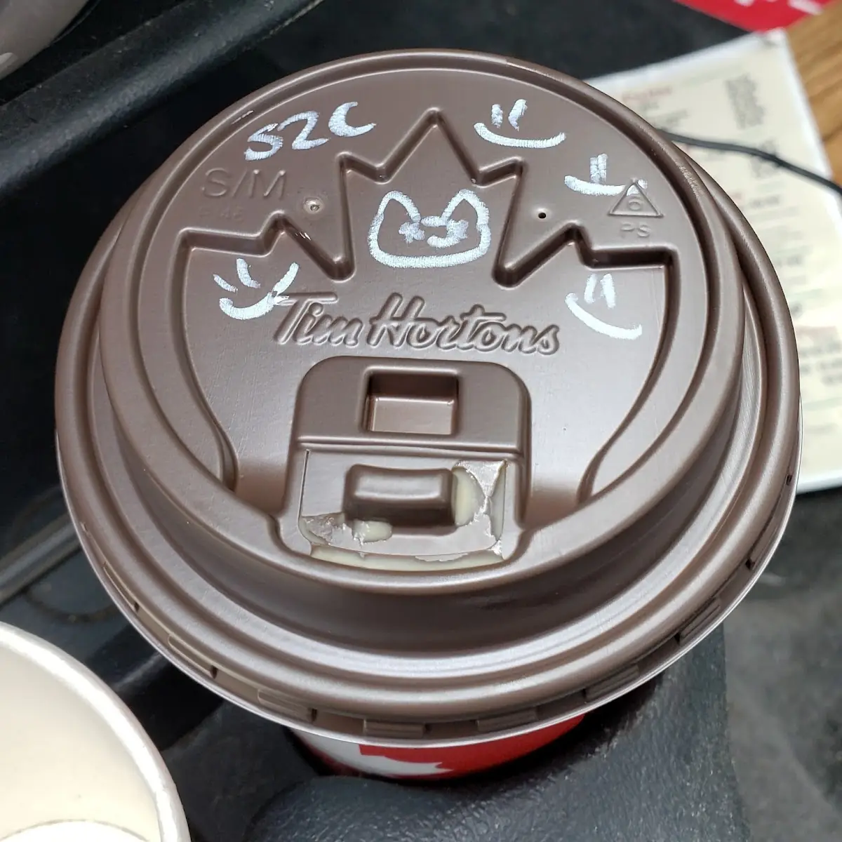 Medium Coffee One Sugar Two Cream, Tim Hortons