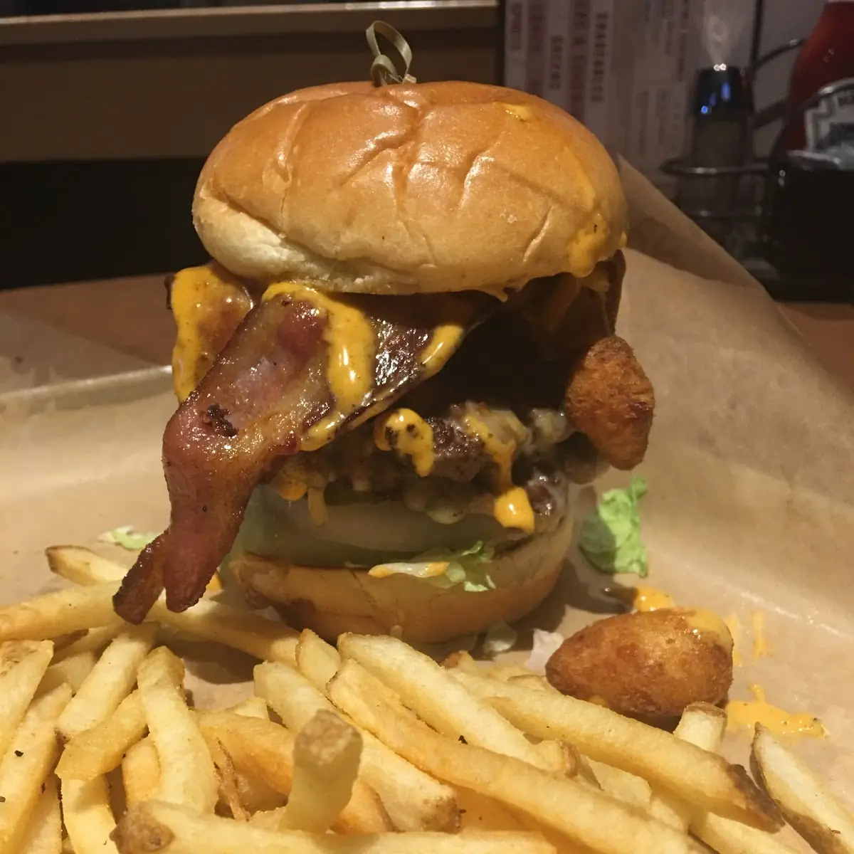 Cheese Curd Bacon Burger