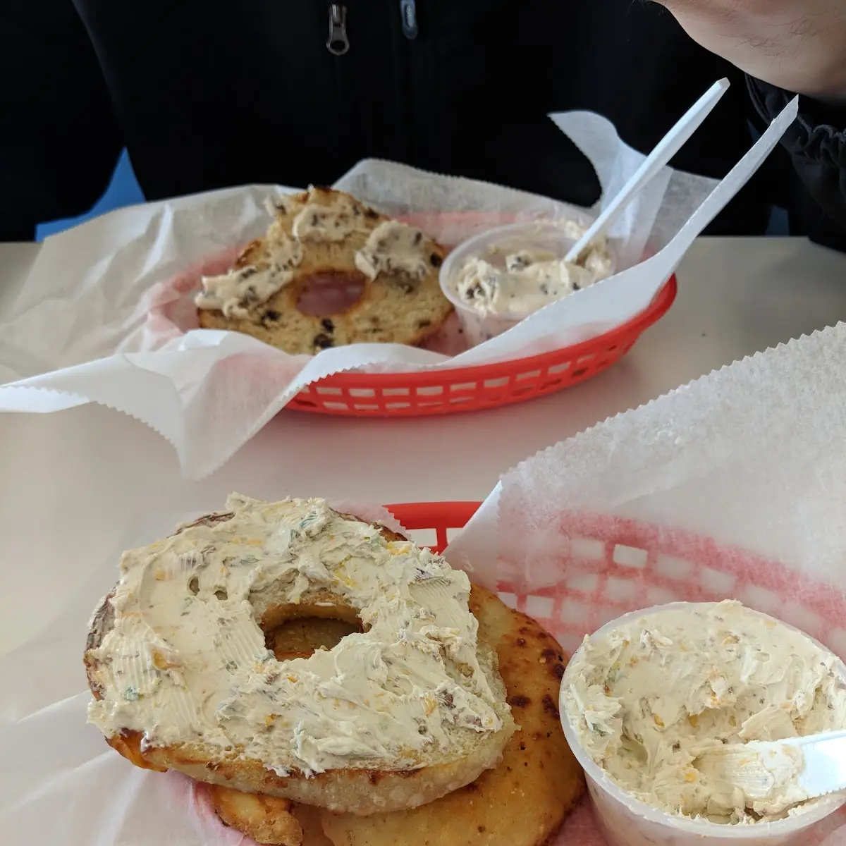 Asiago Bagel with Bacon Cheddar