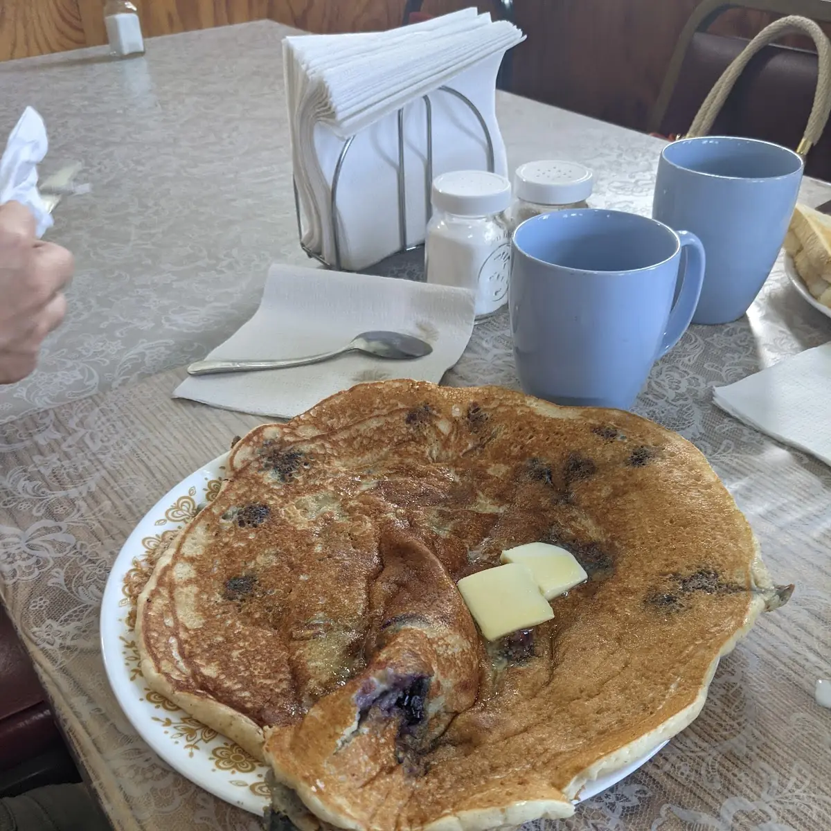 Elmer Pancakes with Blueberries