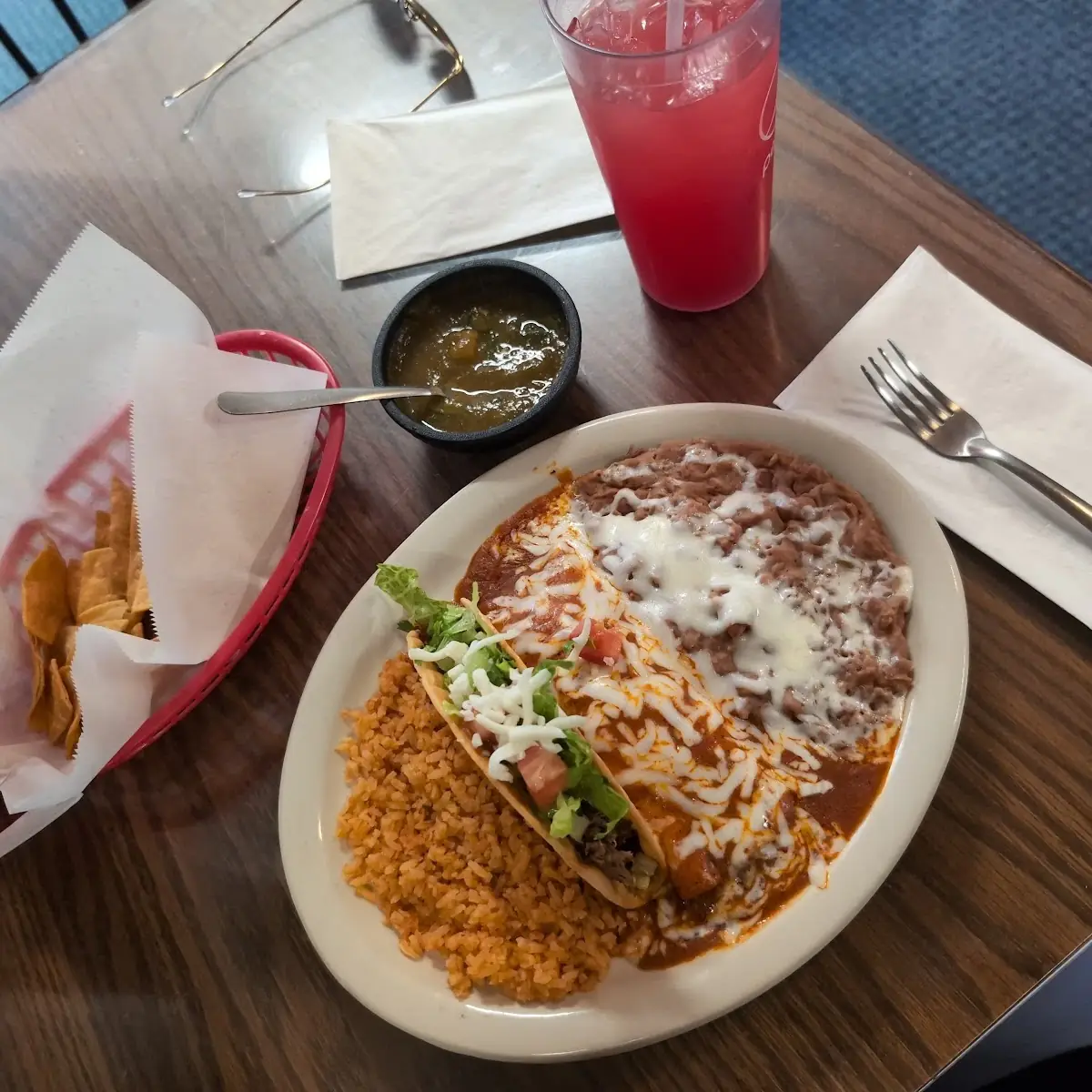 Chile Relleno Enchilada Taco Combo
