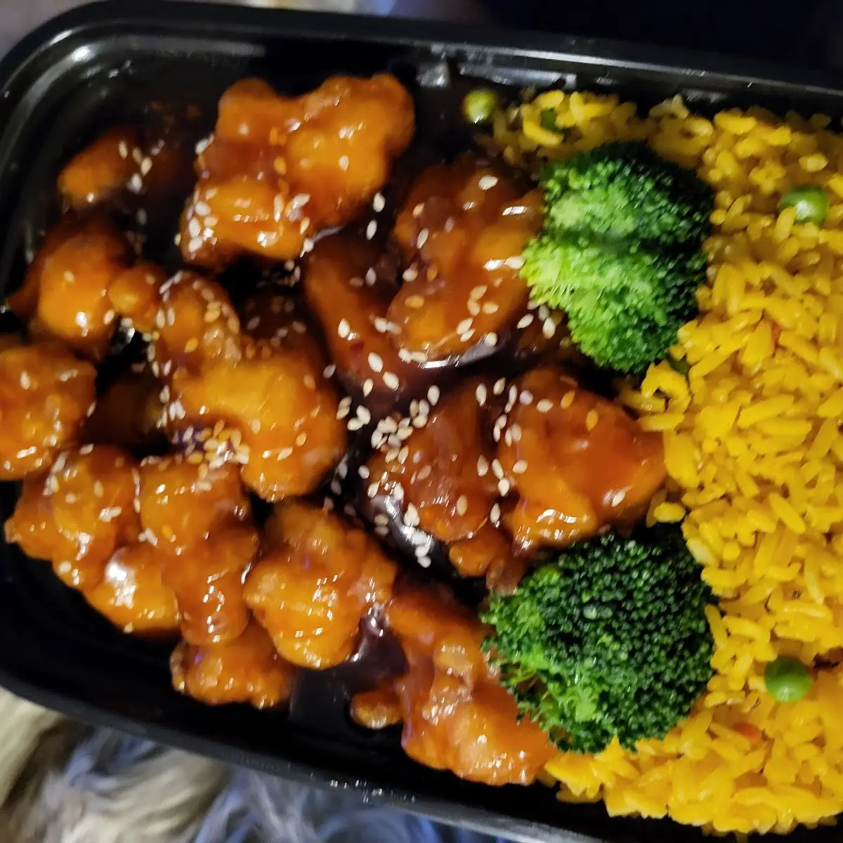 Sesame Chicken and Fried Rice