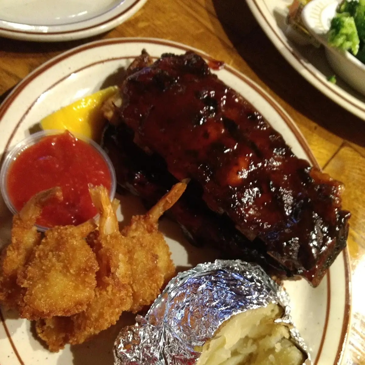 Ribs and Fried Shrimp
