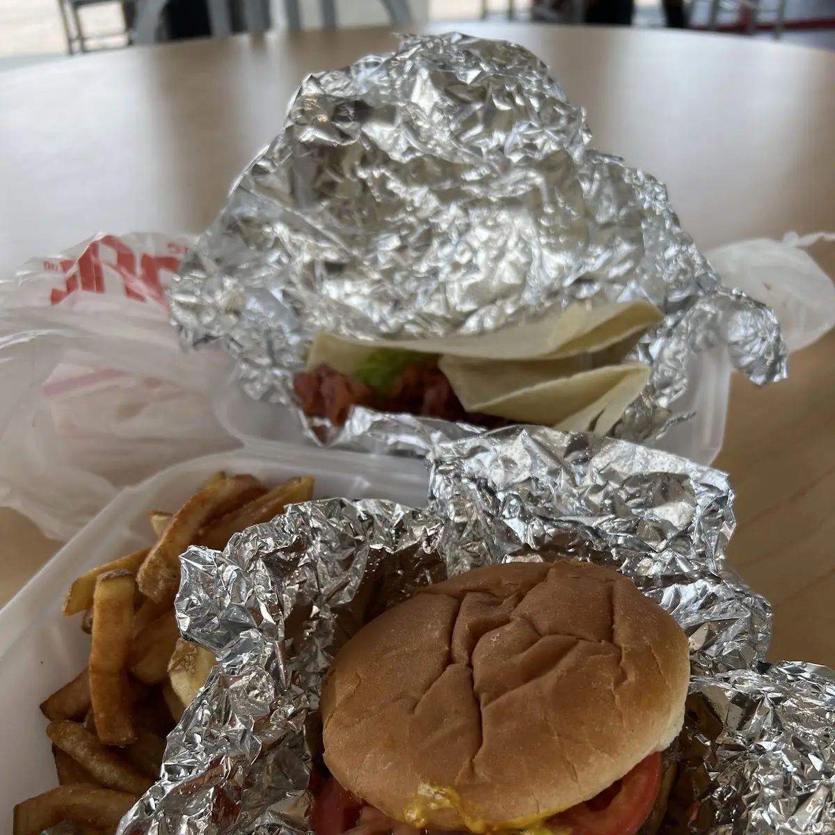 Hamburger Fries and Soft Taco