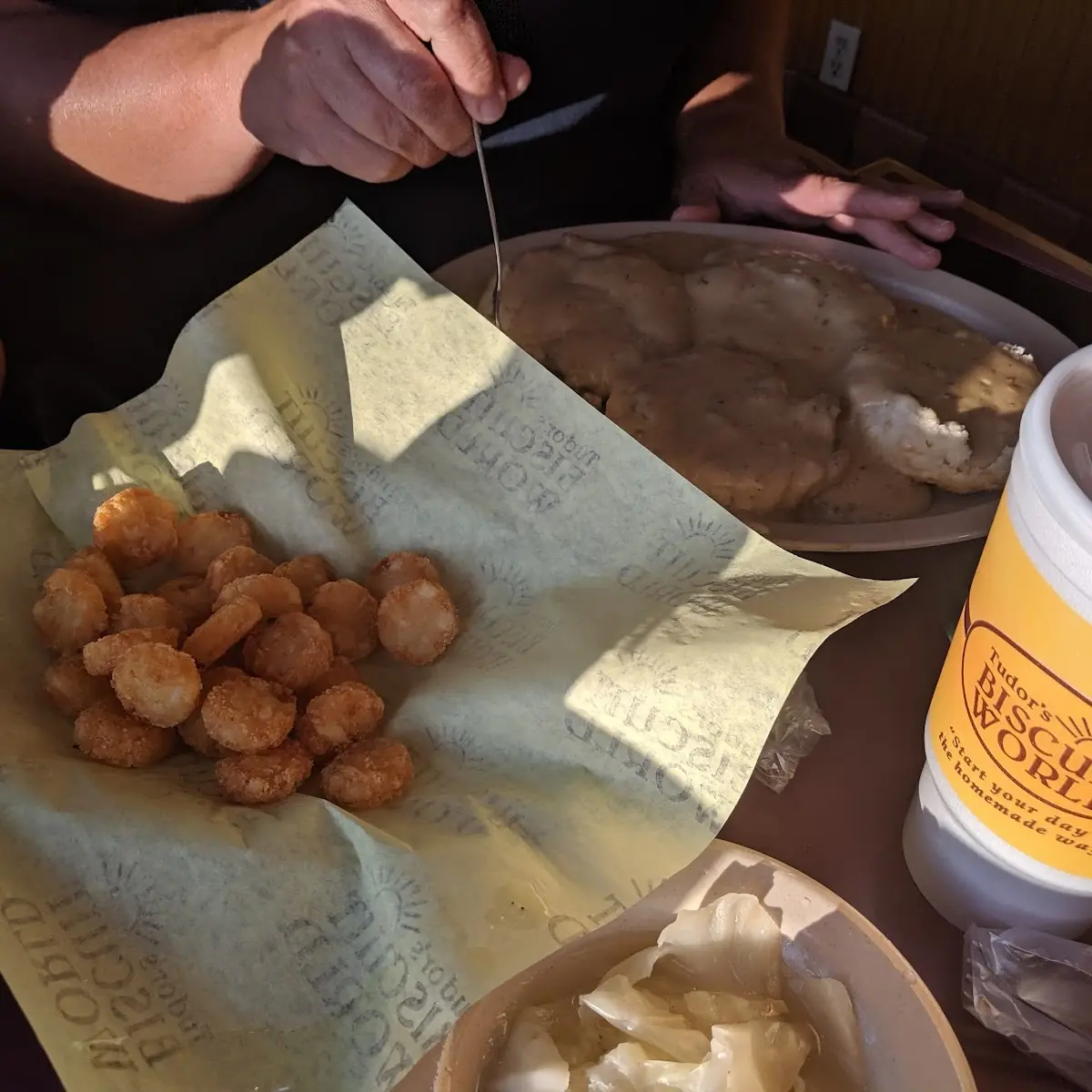 Biscuits and Gravy with Tater Tots