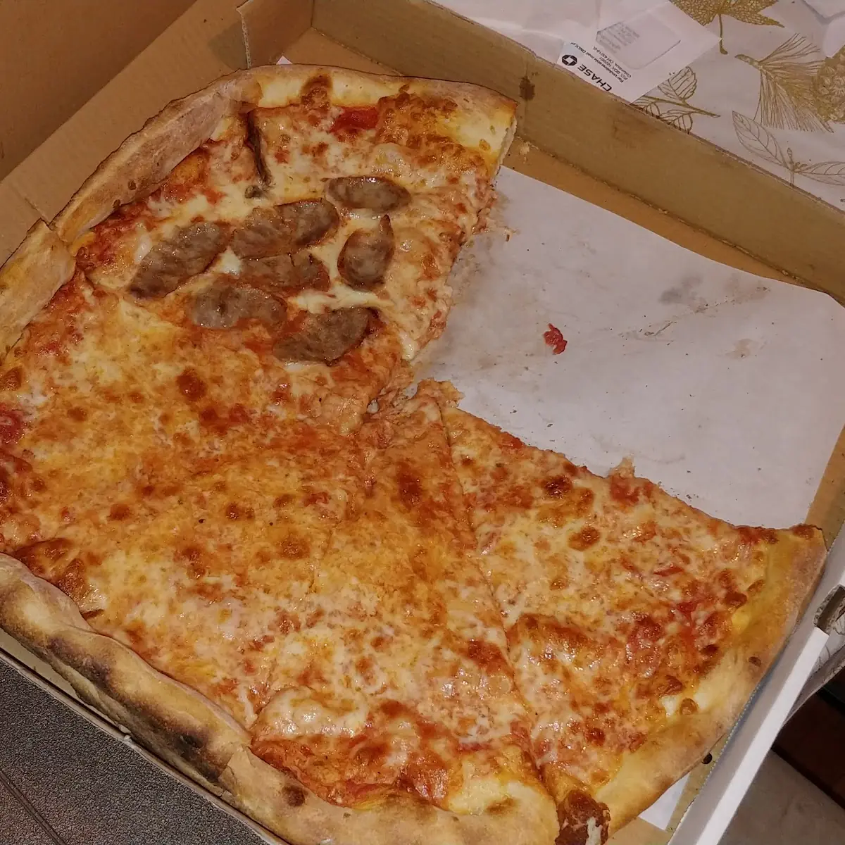 Large Pie Half Sausage Pizza