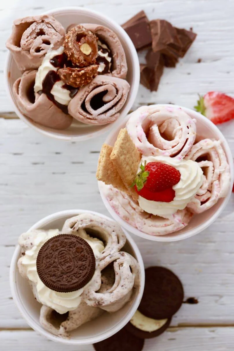 Graham Cracker Rolled Ice Cream