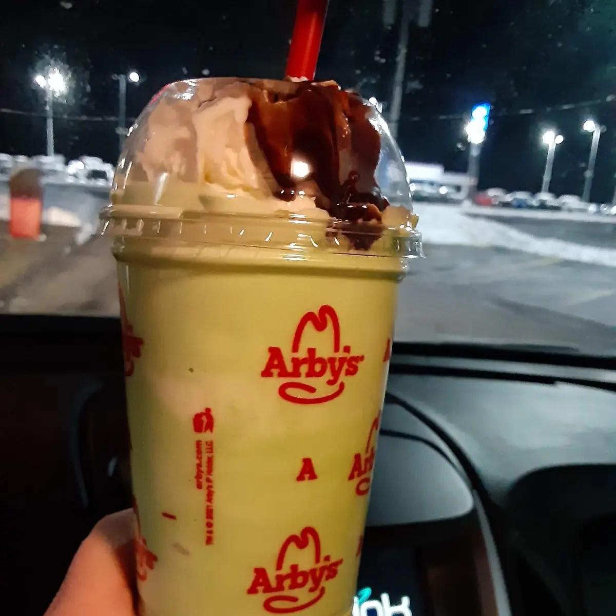An Arby's Mint Chocolate Shake