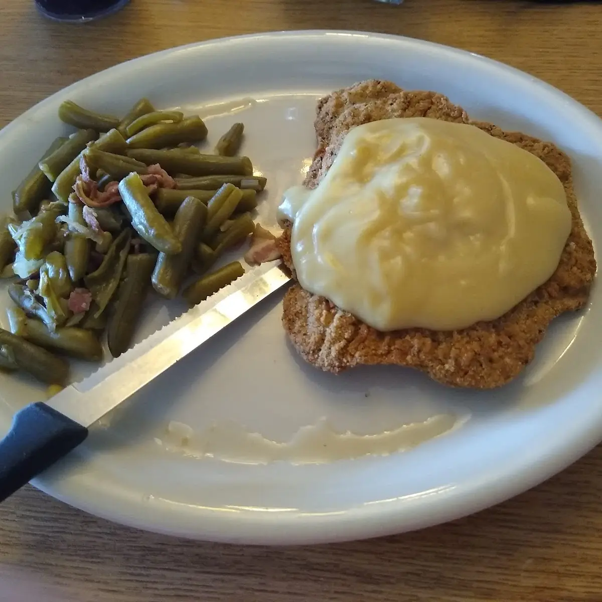 Country Fried Steak and Green Beans