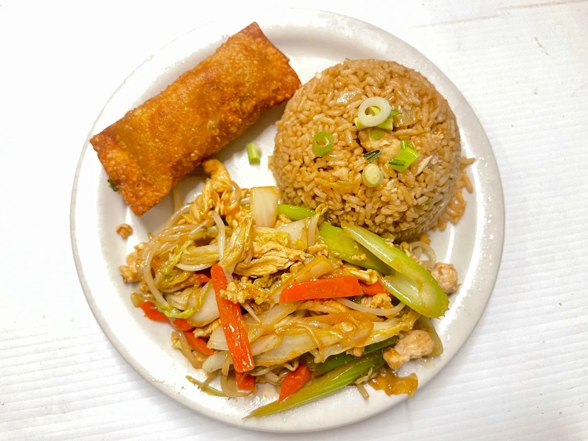 Egg Roll Chicken Chop Suey Fried Rice