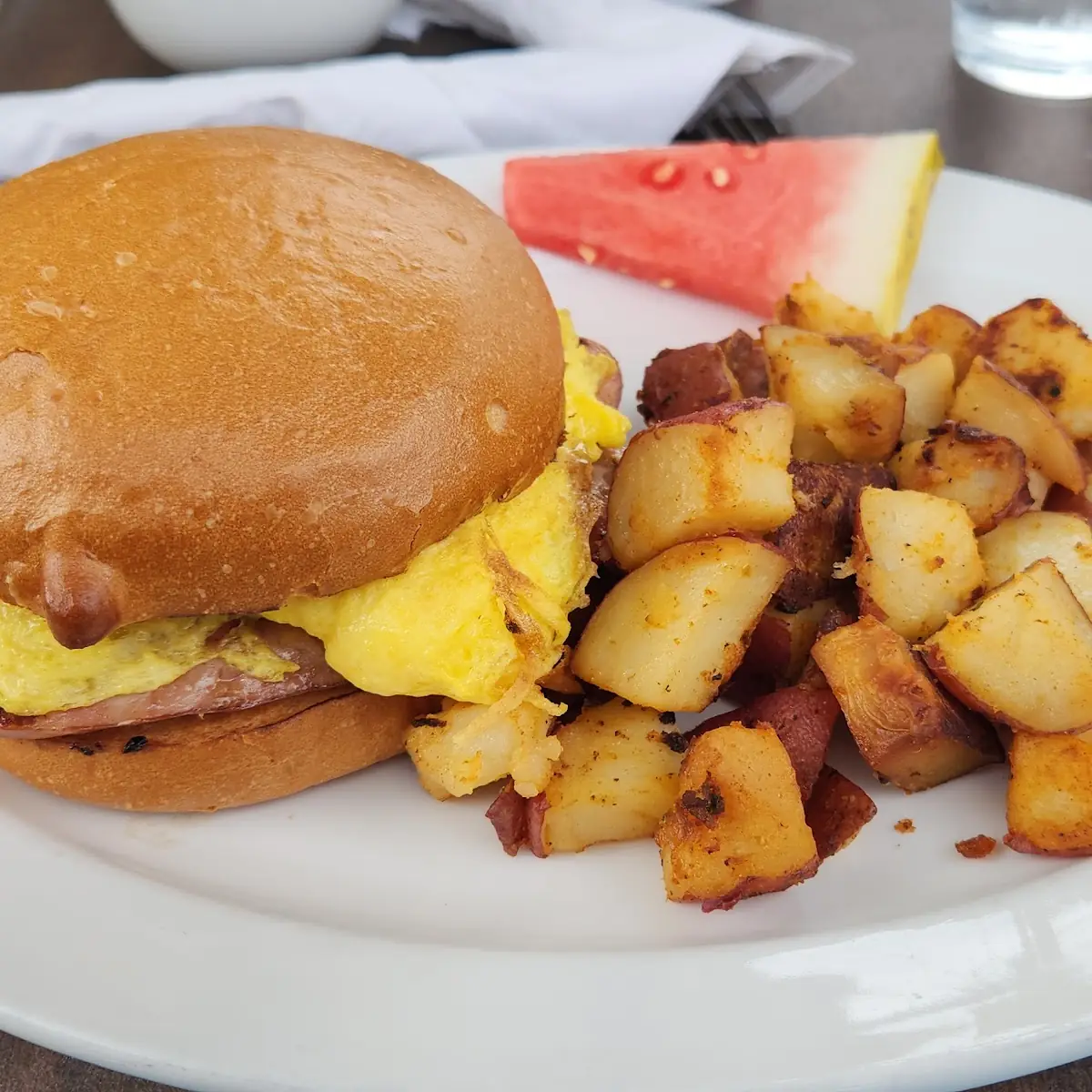Breakfast Sandwich with Breakfast Potatoes
