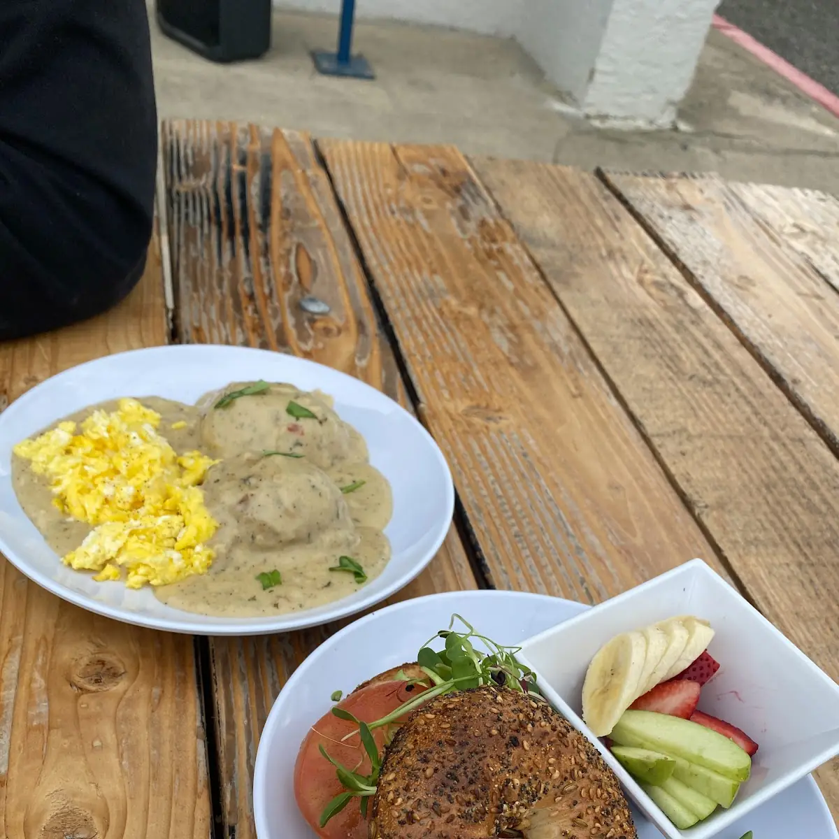 Biscuits and Gravy Breakfast Bagel Sandwich