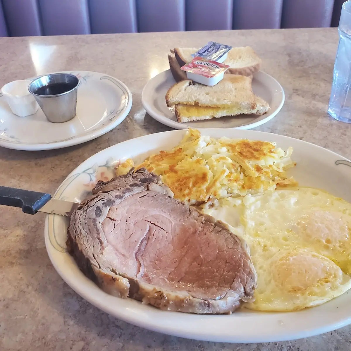 Prime Rib & Eggs with Hash Browns