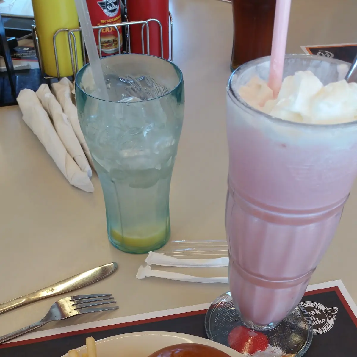Triple Stake Burger and Strawberry Shake