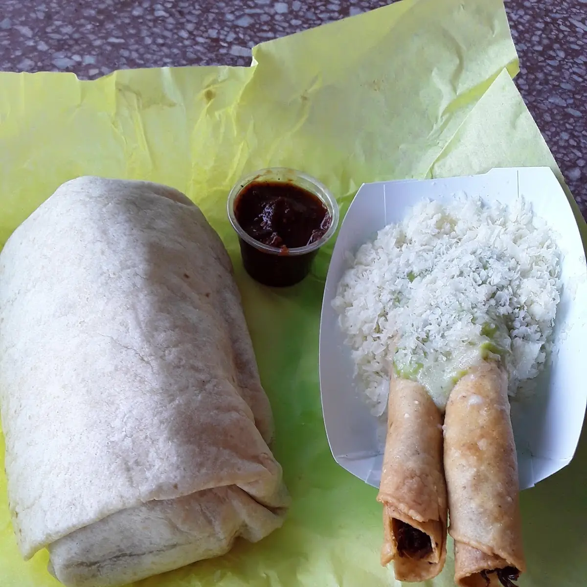 Spicey Bean & Cheese Burrito and Beef Taquitos