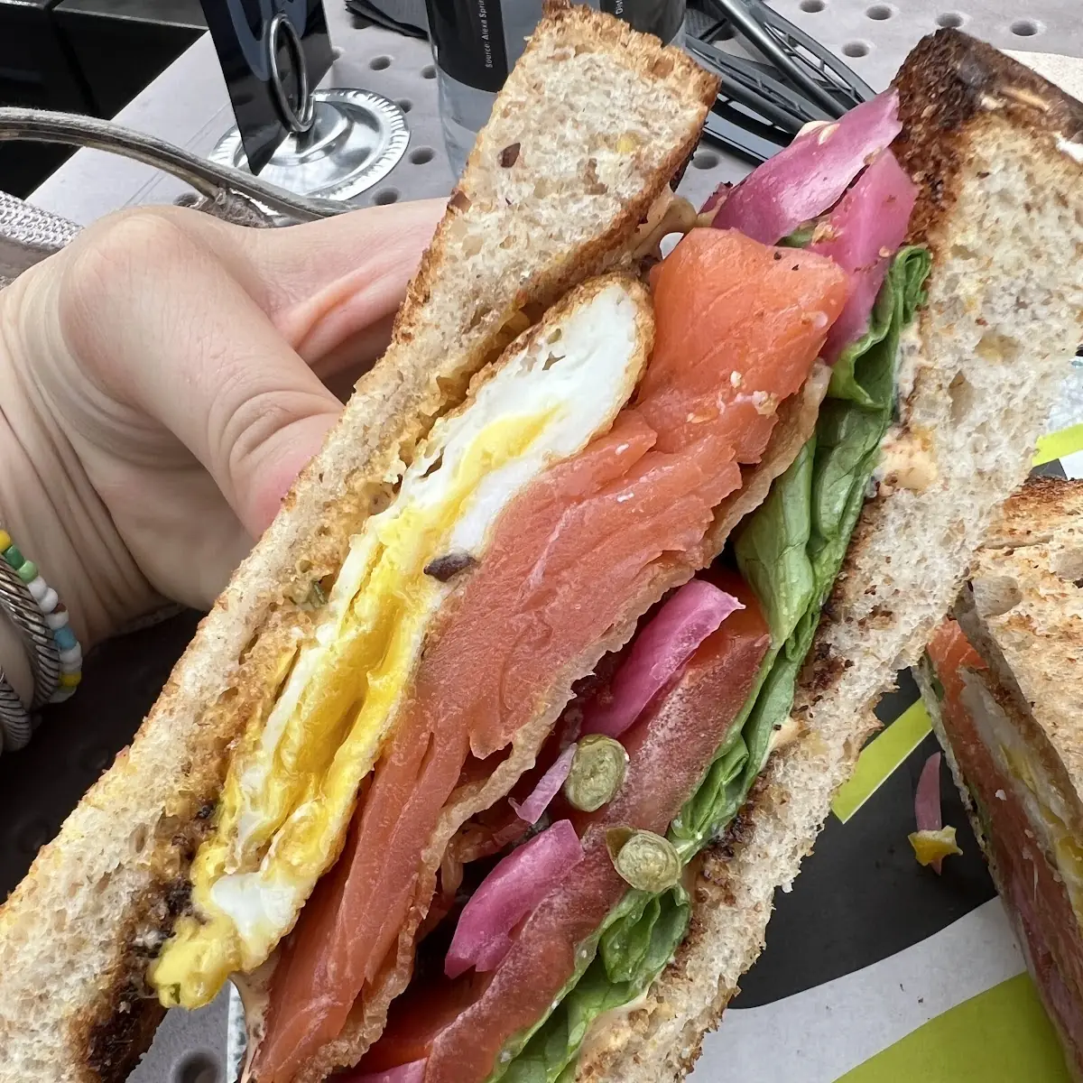 Smoked Salmon Club Sandwich