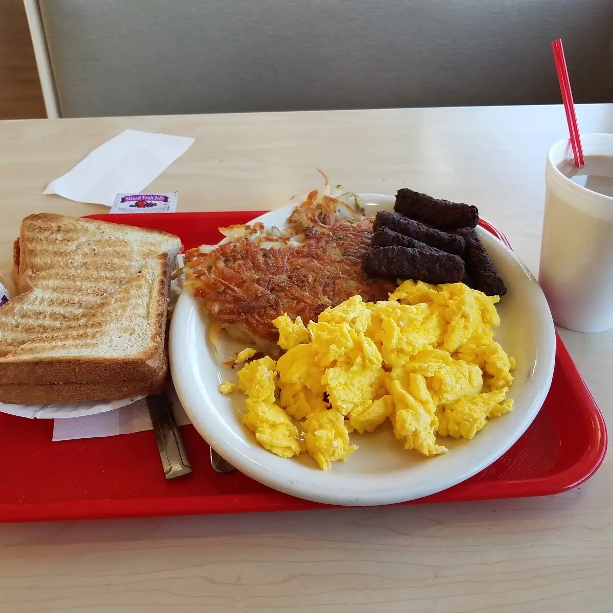 Eggs Hash Browns Toast
