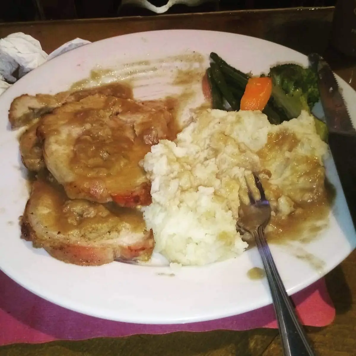 Pork Chops with Mashed Potatoes and Gravy