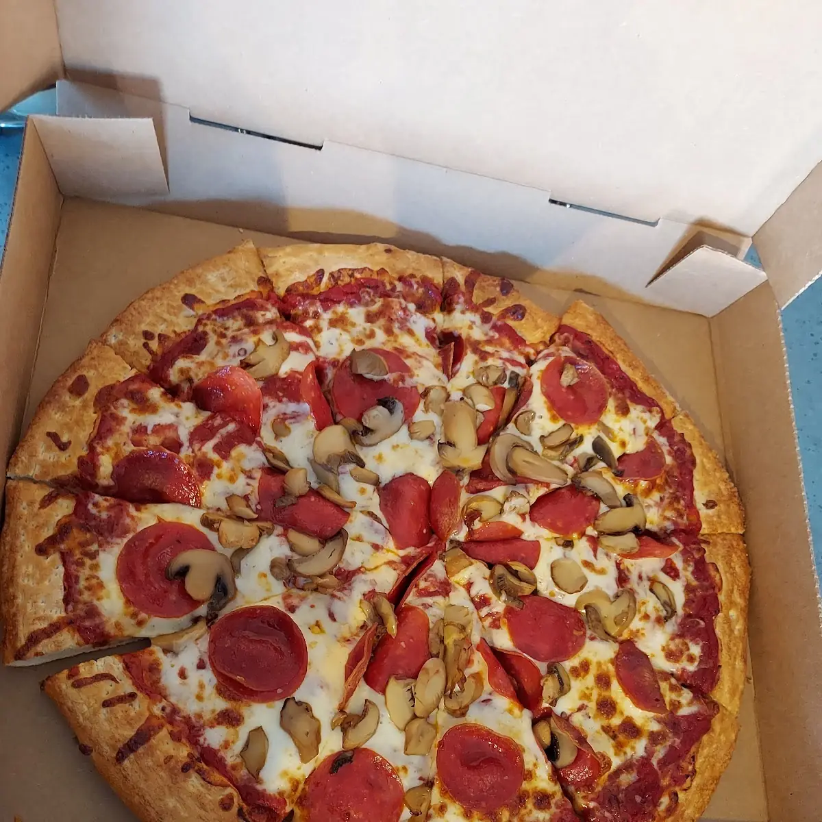 Pepperoni and Mushroom Pizza