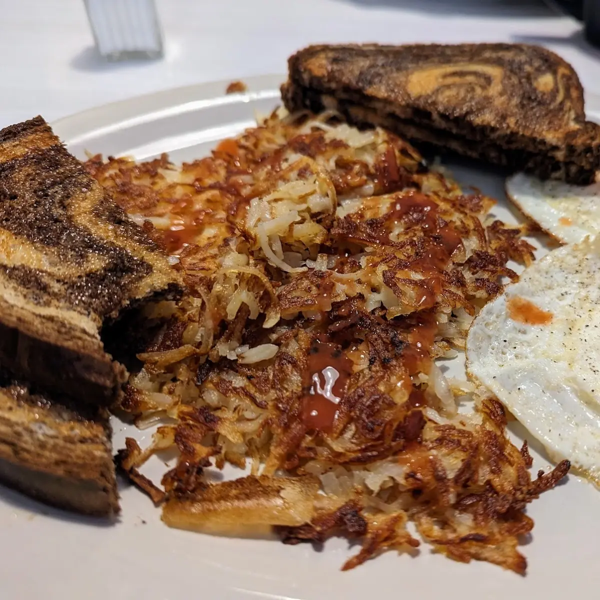 Eggs Hash Browns Rye Toast