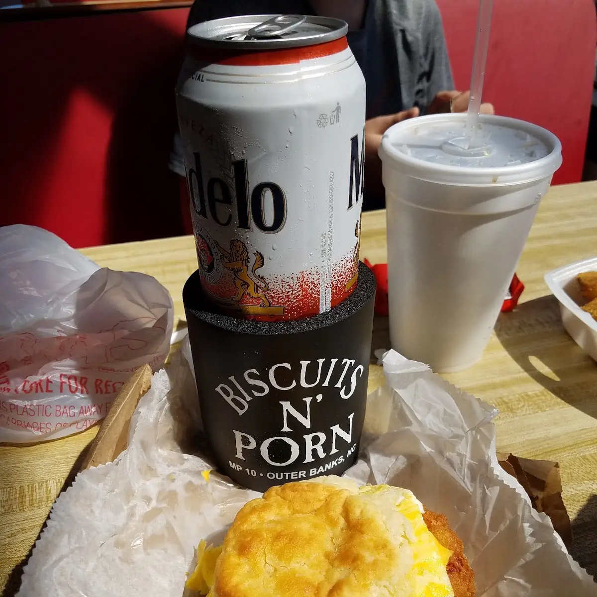 Chicken Biscuit and Michelado