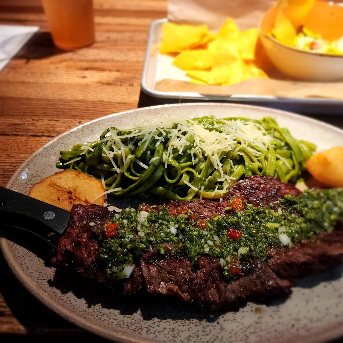 Tallarin Verde with Churrasco Steak