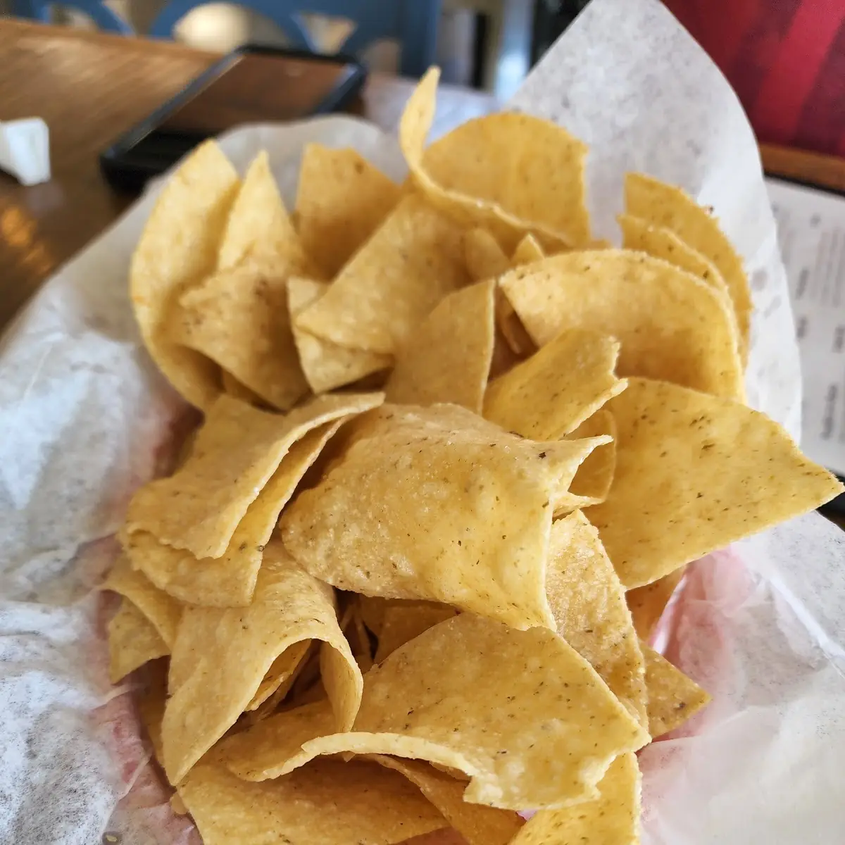 Tortilla Chips with Salsa and Drink